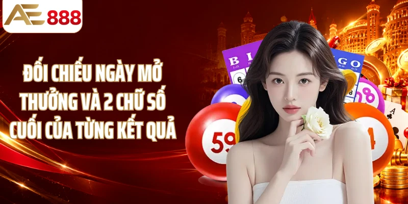 Đối chiếu ngày mở thưởng và 2 chữ số cuối của từng kết quả